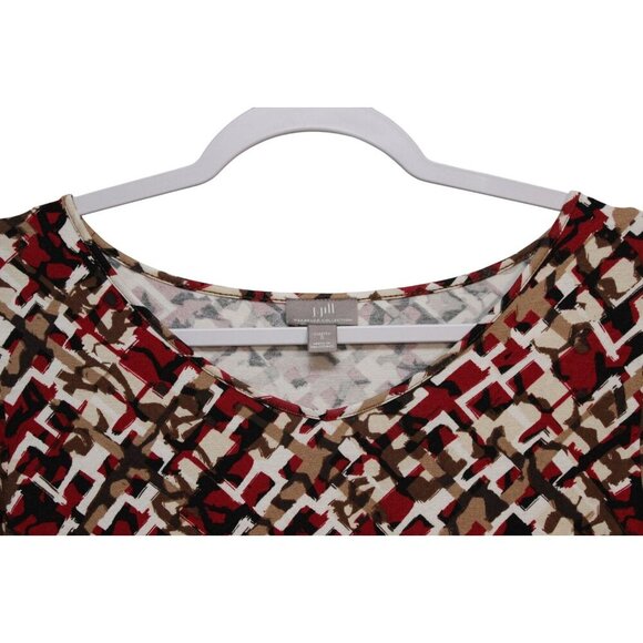 J Jill Wearever Collection Tunic Blouse Size Small Geometric Stretch 3/4 Sleeve - Picture 5 of 10